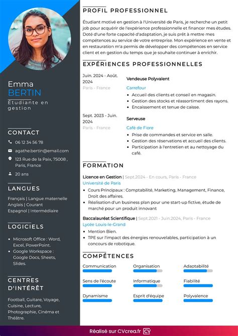 uno cvs|comment faire un cv etudiant.